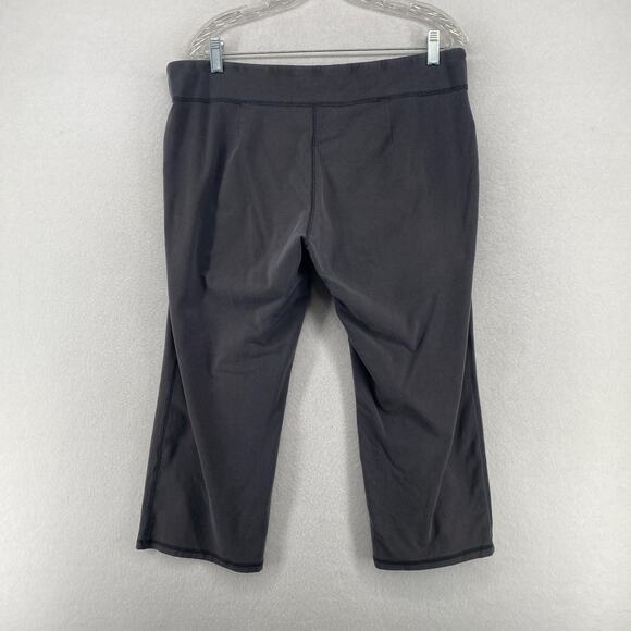 EILEEN FISHER Pants L Organic Cotton Stretch Jersey Cropped Straight Gray USA - Picture 3 of 13